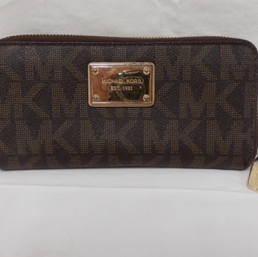 MK wallet brown